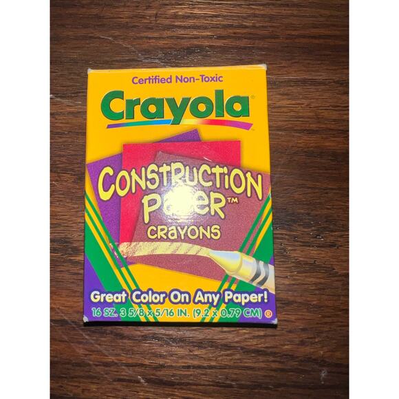 Vintage Crayola Crayons 16 Count Box Construction Paper 1998. - Picture 1 of 4